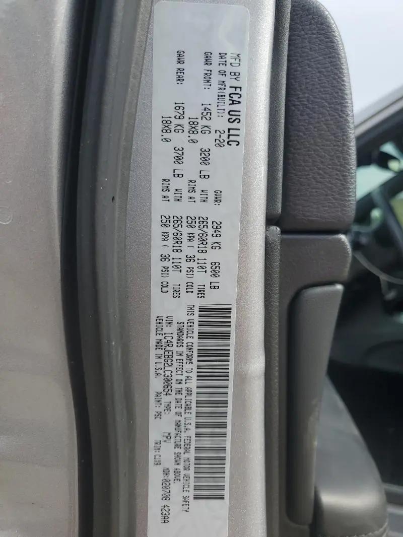 2020 JEEP GRAND CHEROKEE LIMITED  