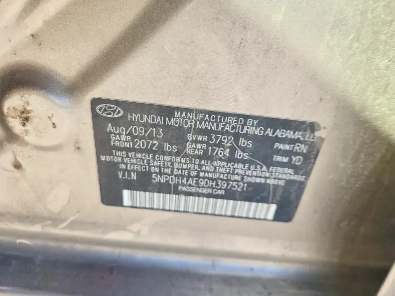 2013 HYUNDAI ELANTRA GLS  