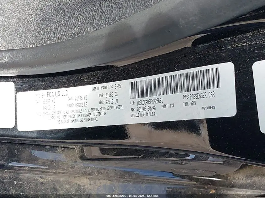 2015 CHRYSLER 200 LIMITED