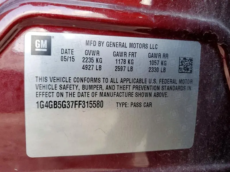 2015 BUICK LACROSSE   