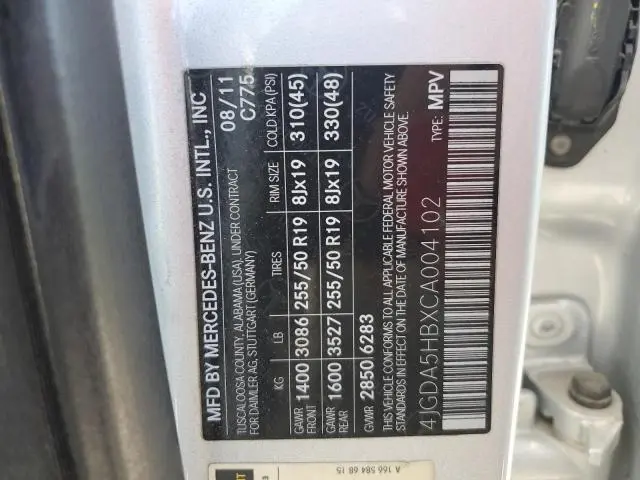 2012 MERCEDES-BENZ ML 350 4MATIC  