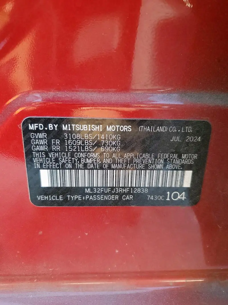 2024 MITSUBISHI MIRAGE G4 ES  