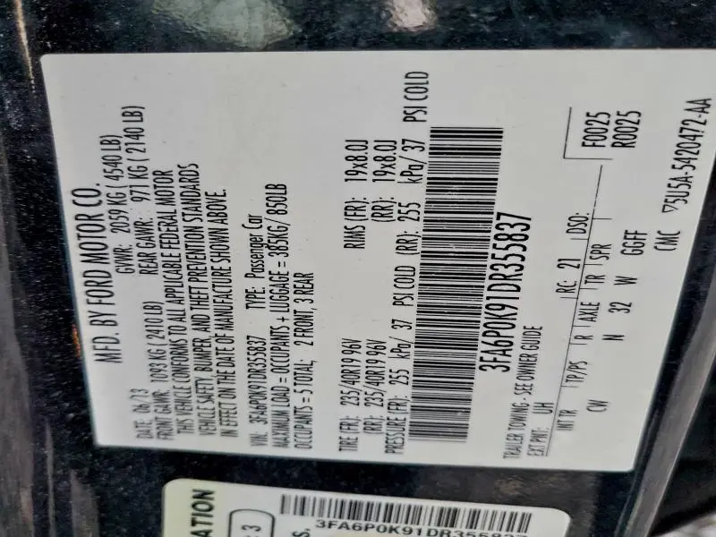 2013 FORD FUSION TITANIUM  