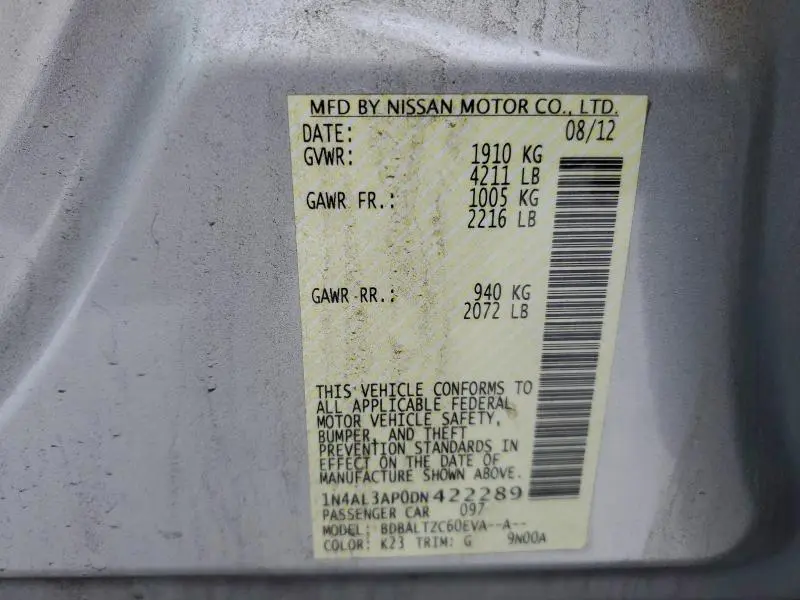 2013 NISSAN ALTIMA 2.5  