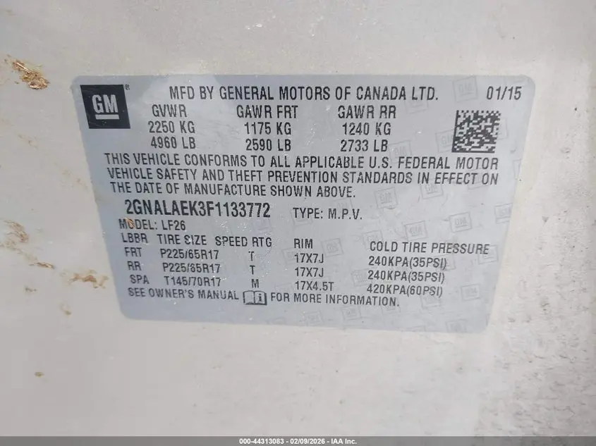 2015 CHEVROLET EQUINOX LS