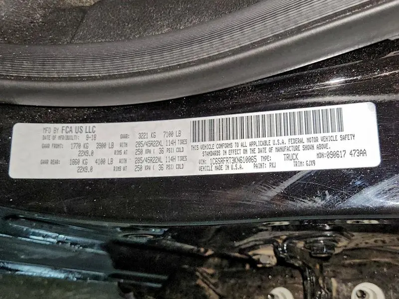 2019 RAM 1500 LARAMIE  