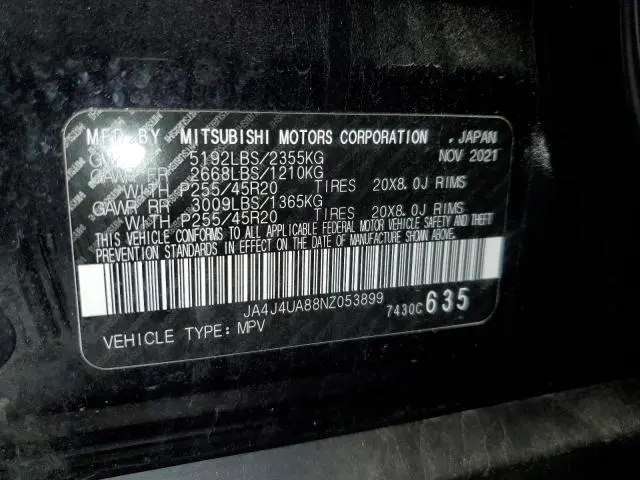 2022 MITSUBISHI OUTLANDER SE  