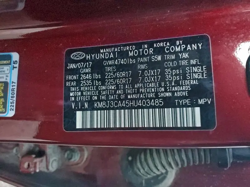 2017 HYUNDAI TUCSON LIMITED  