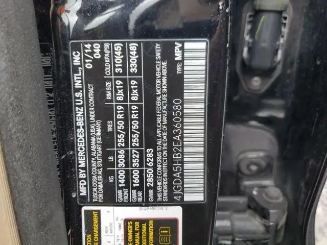 2014 MERCEDES-BENZ ML 350 4MATIC  