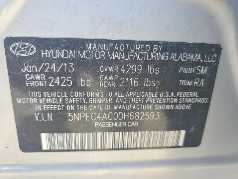 2013 HYUNDAI SONATA SE  