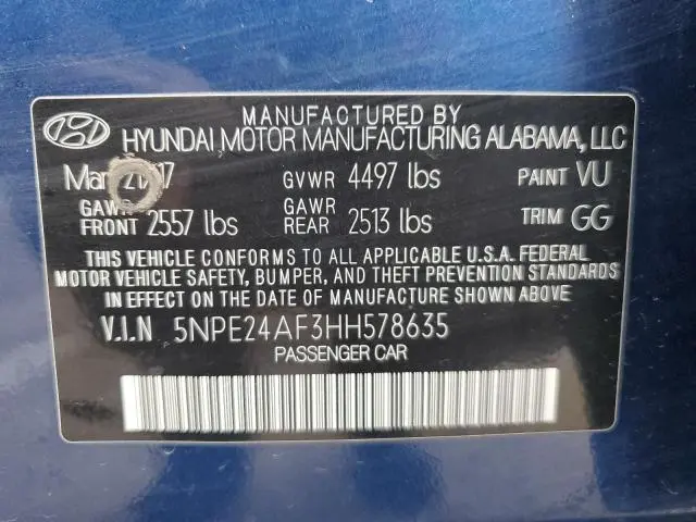 2017 HYUNDAI SONATA SE  