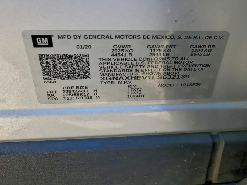 2020 CHEVROLET EQUINOX LS  