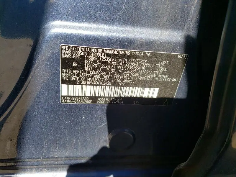 2013 TOYOTA RAV4 LIMITED  