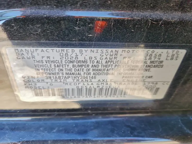 2017 NISSAN SENTRA S  