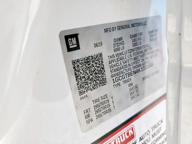 2019 CHEVROLET COLORADO   