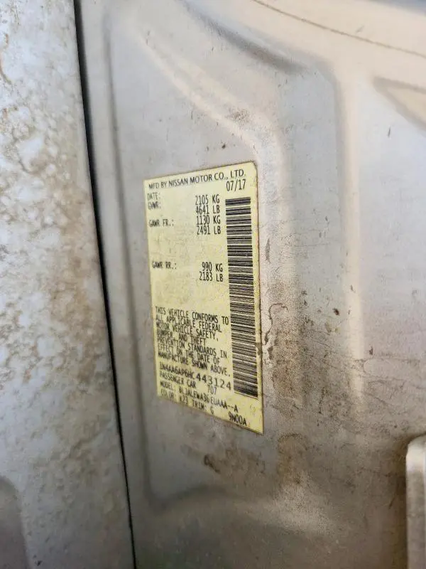 2017 NISSAN MAXIMA 3.5 SL  