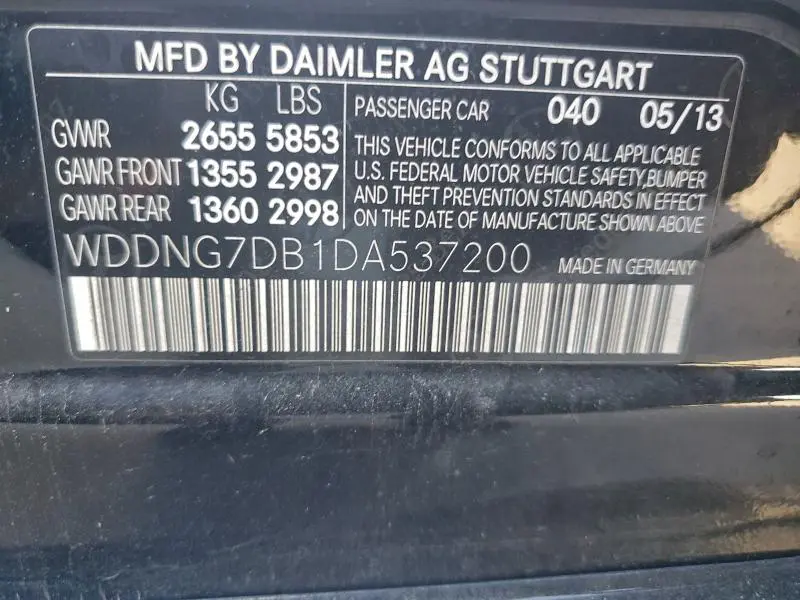 2013 MERCEDES-BENZ S 550  