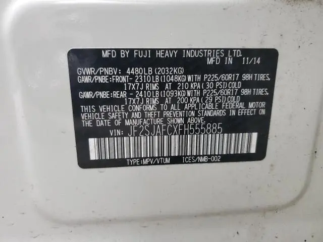 2015 SUBARU FORESTER 2.5I PREMIUM  