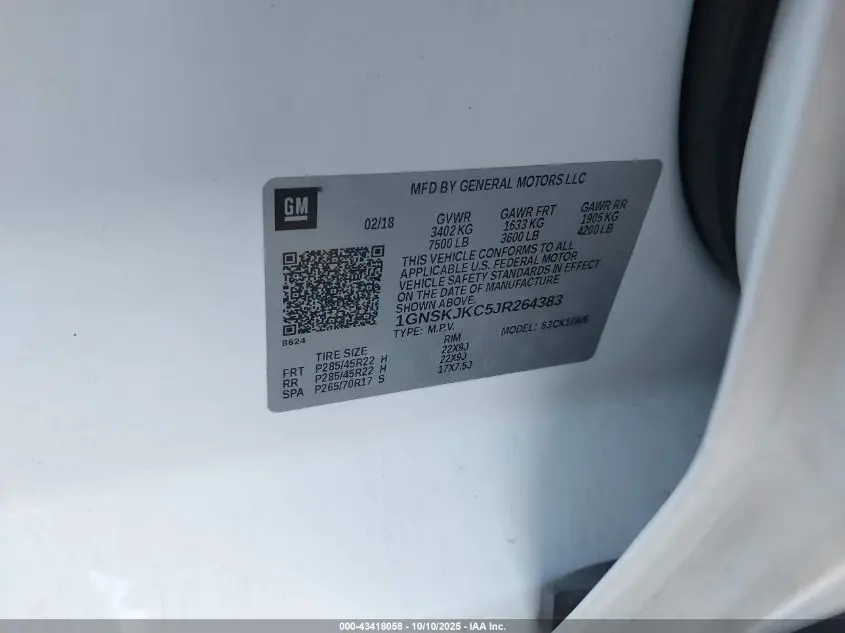 2018 CHEVROLET SUBURBAN PREMIER