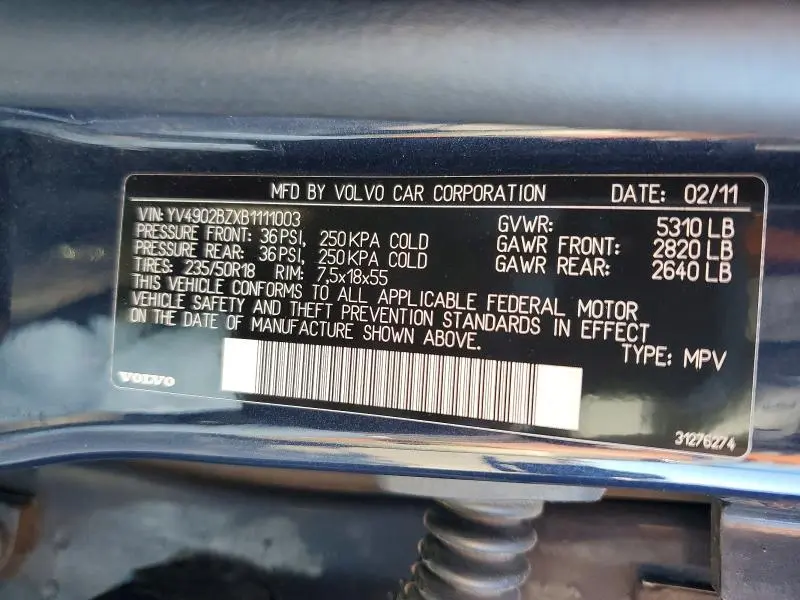 2011 VOLVO XC70 T6  