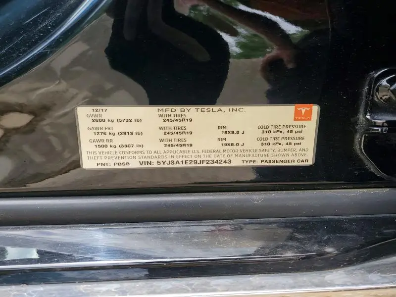 2018 TESLA MODEL S   