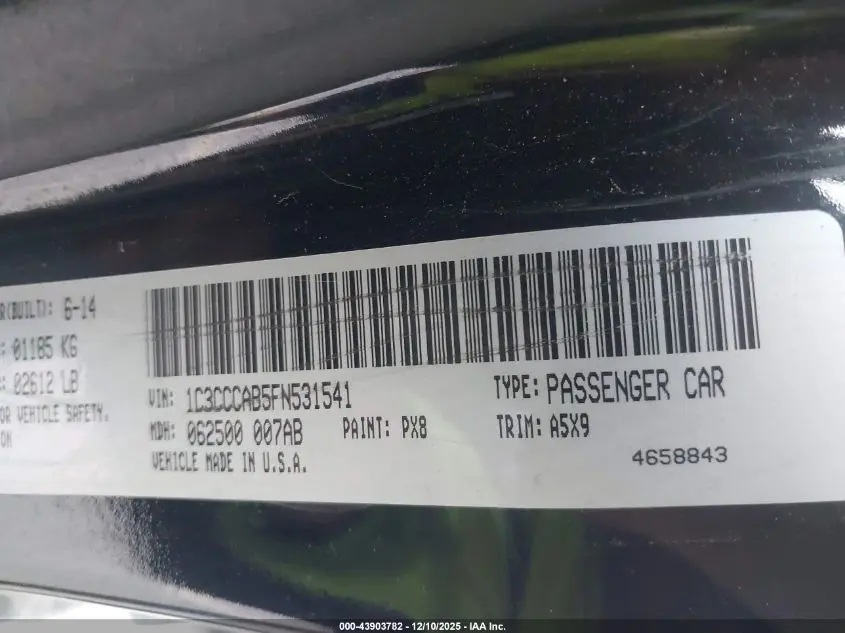 2015 CHRYSLER 200 LIMITED