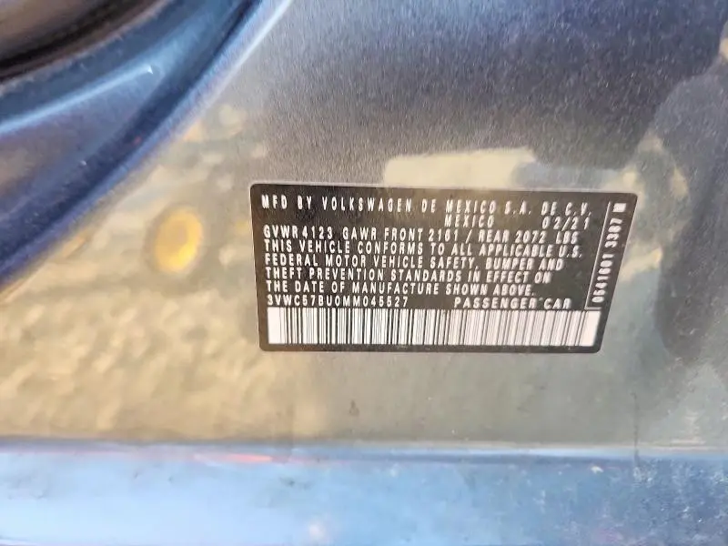 2021 VOLKSWAGEN JETTA S  