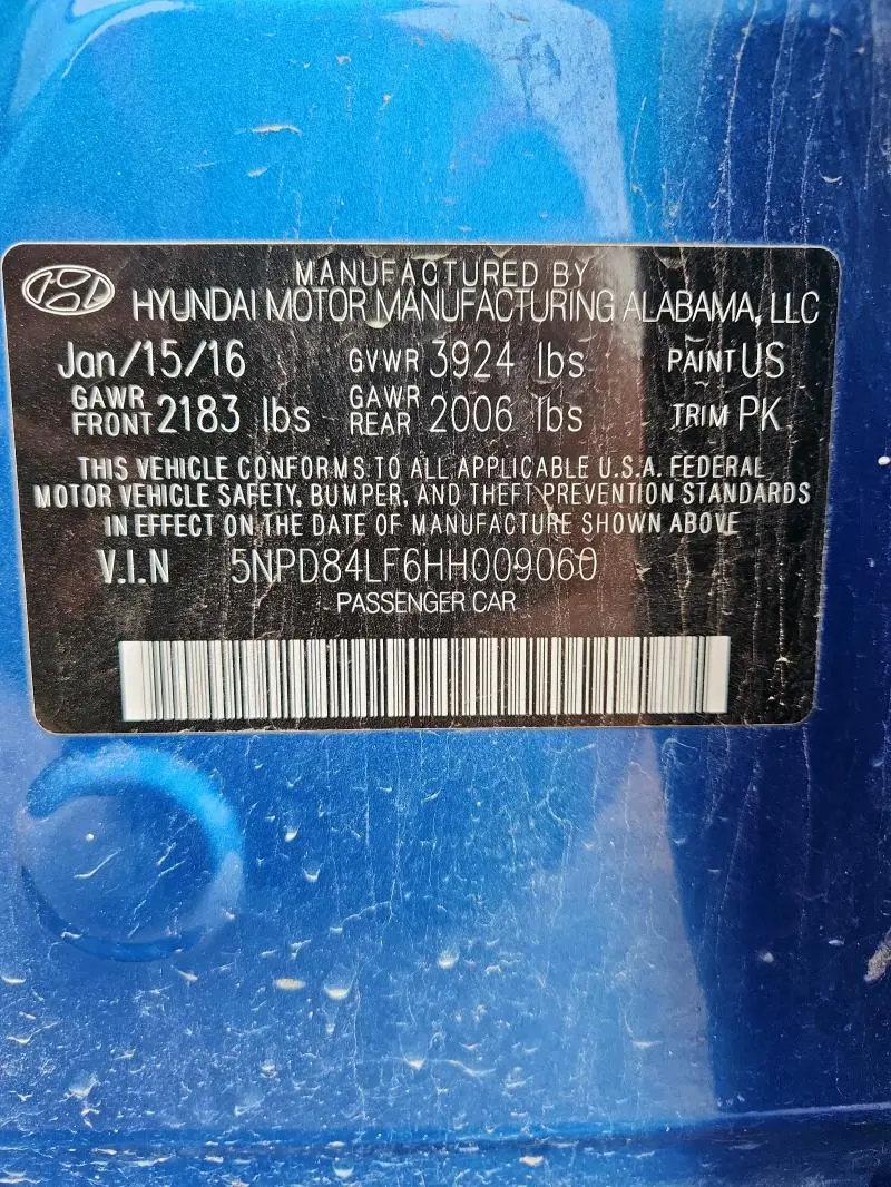 2017 HYUNDAI ELANTRA SE  