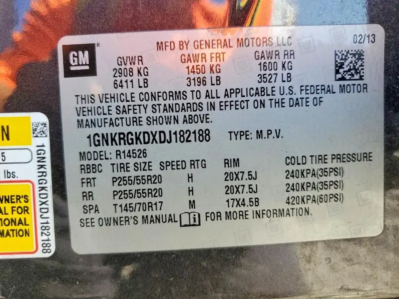 2013 CHEVROLET TRAVERSE   