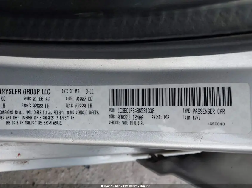 2011 CHRYSLER 200 TOURING