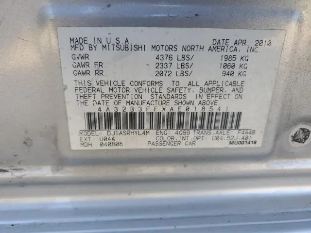 2010 MITSUBISHI GALANT ES  