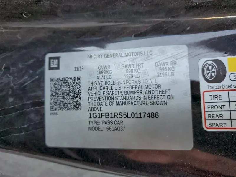 2020 CHEVROLET CAMARO LS  