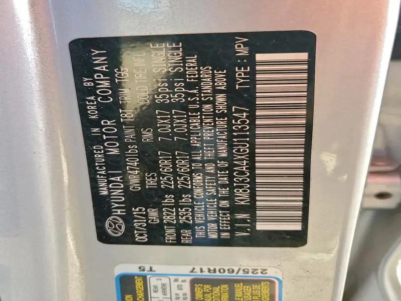 2016 HYUNDAI TUCSON LIMITED  