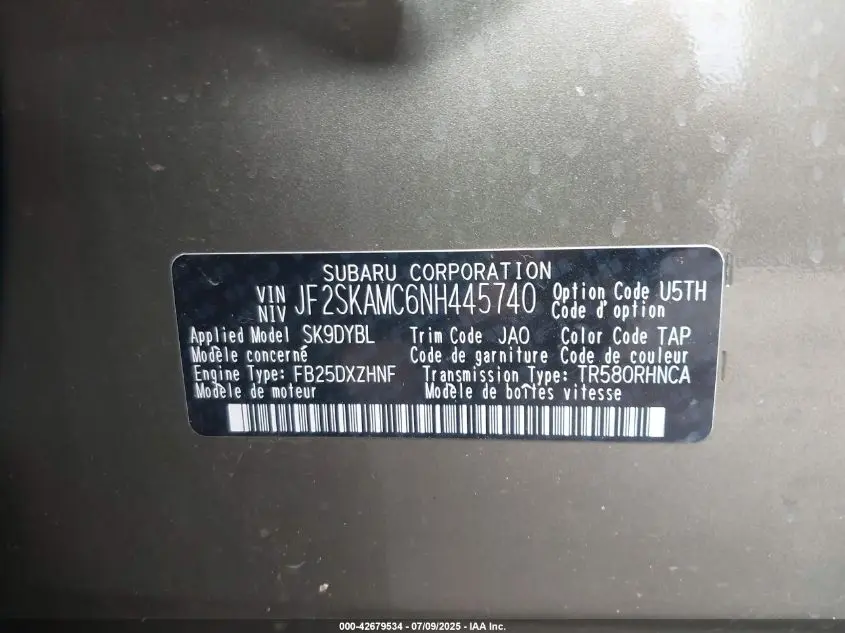 2022 SUBARU FORESTER WILDERNESS