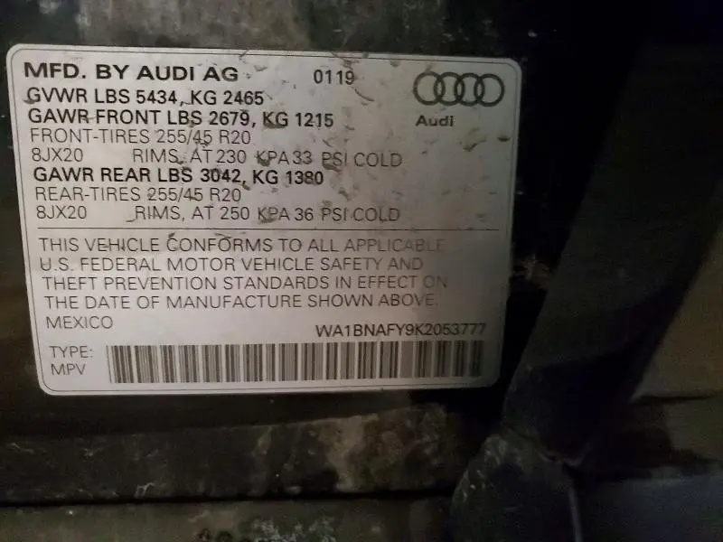 2019 AUDI Q5 PREMIUM PLUS  