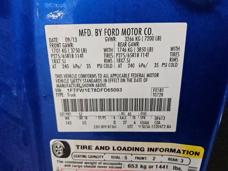 2013 FORD F150 SUPERCREW  