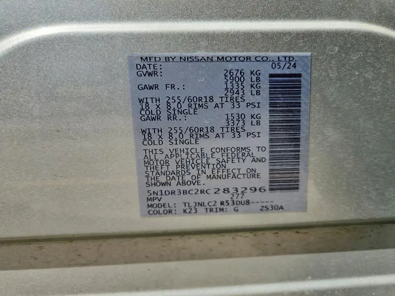 2024 NISSAN PATHFINDER SV  