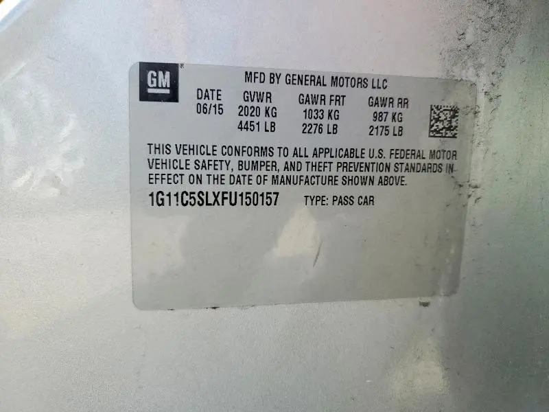 2015 CHEVROLET MALIBU 1LT  