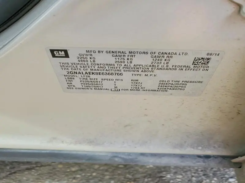 2014 CHEVROLET EQUINOX LS  