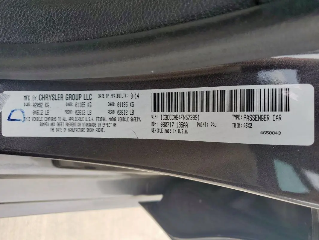 2015 CHRYSLER 200 LIMITED  
