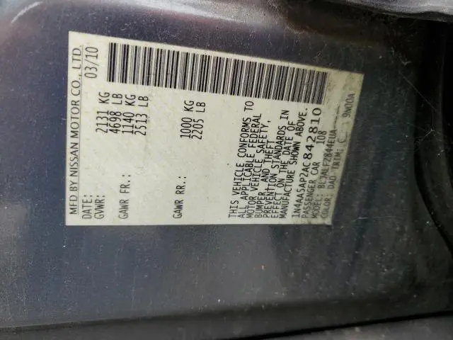 2010 NISSAN MAXIMA S  