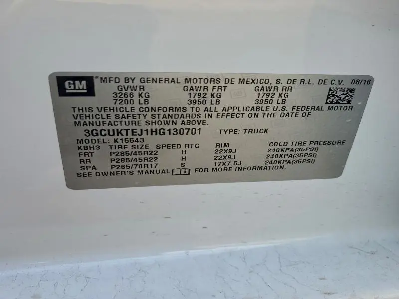 2017 CHEVROLET SILVERADO K1500 HIGH COUNTRY  