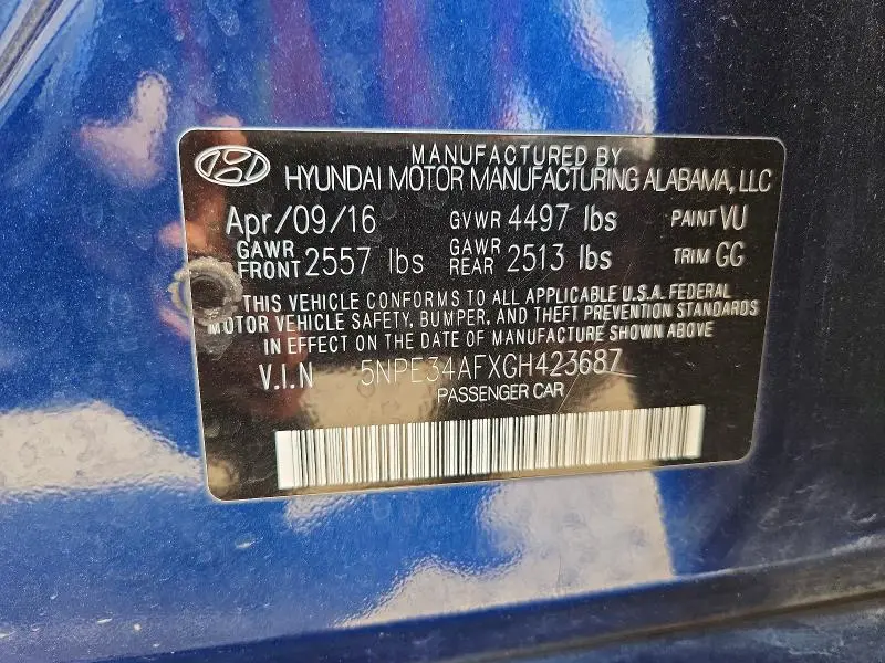 2016 HYUNDAI SONATA LIMITED  