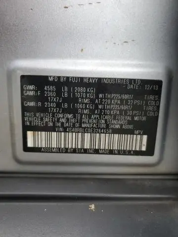 2014 SUBARU OUTBACK 2.5I LIMITED  