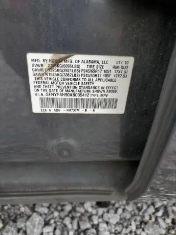 2010 HONDA PILOT TOURING  