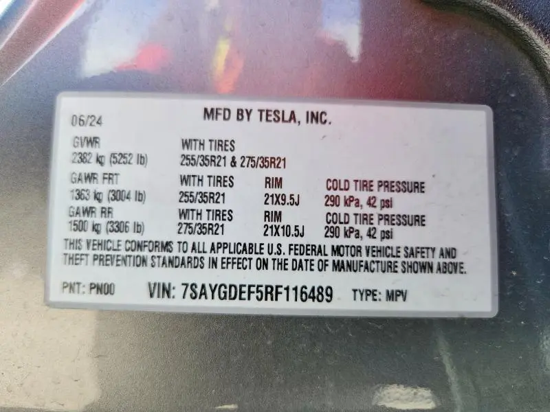 2024 TESLA MODEL Y   