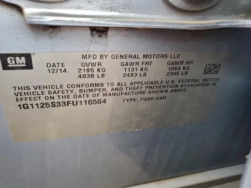 2015 CHEVROLET IMPALA LT  