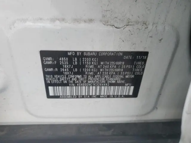 2019 SUBARU OUTBACK 3.6R LIMITED  