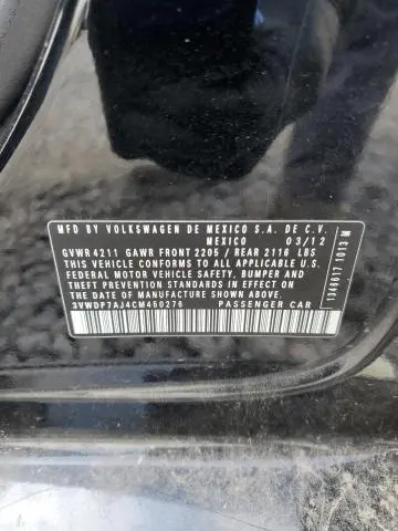 2012 VOLKSWAGEN JETTA SE  