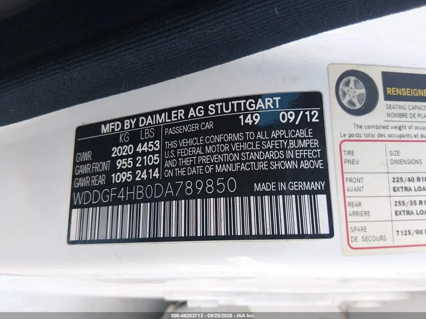 2013 MERCEDES-BENZ C-CLASS C 250 SPORT